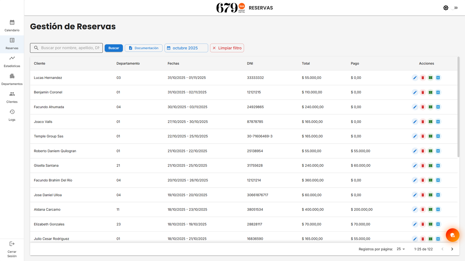 Calendario de Reservas